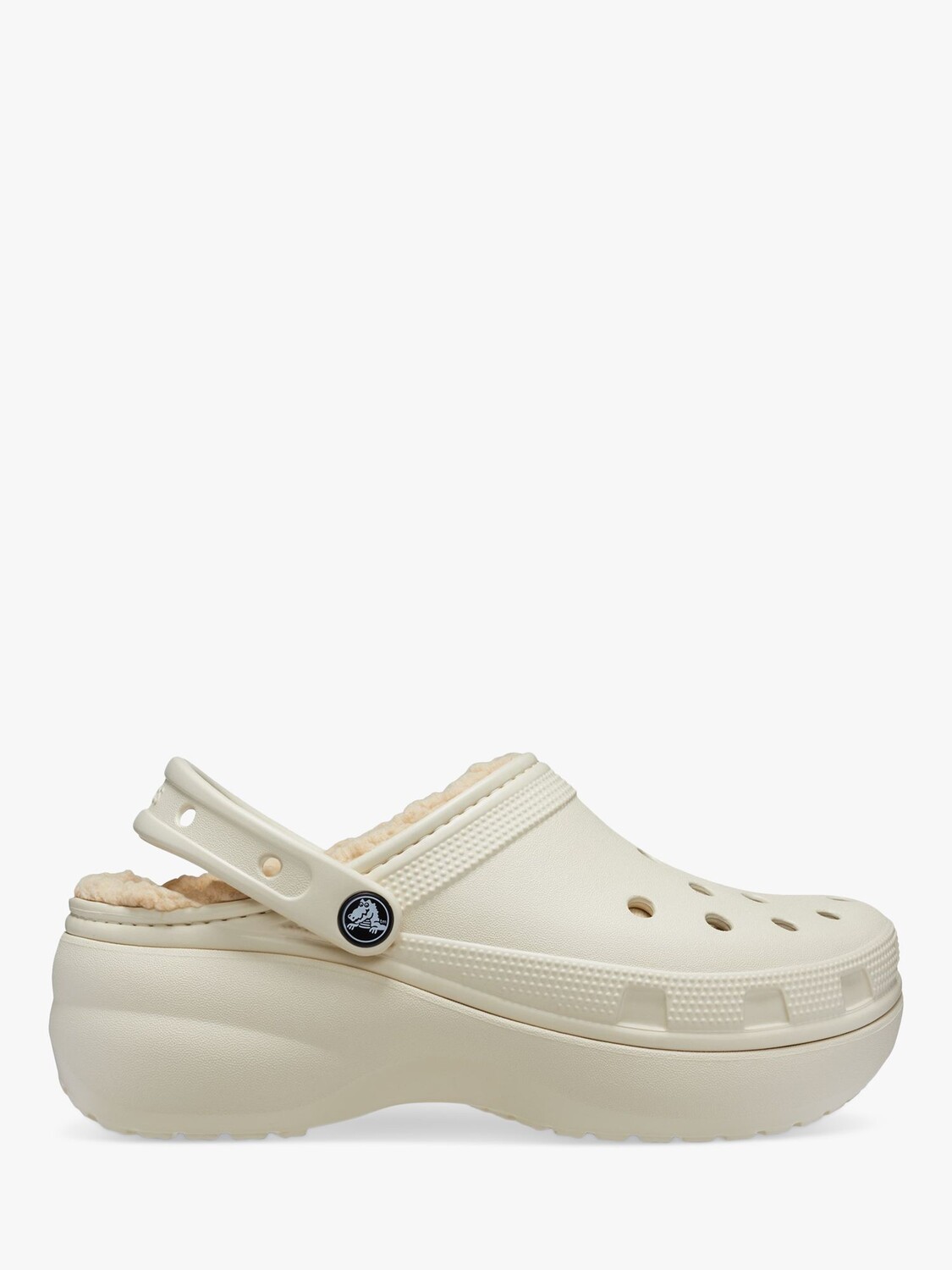 

Классические тапочки-сабо на платформе Crocs, кремовые