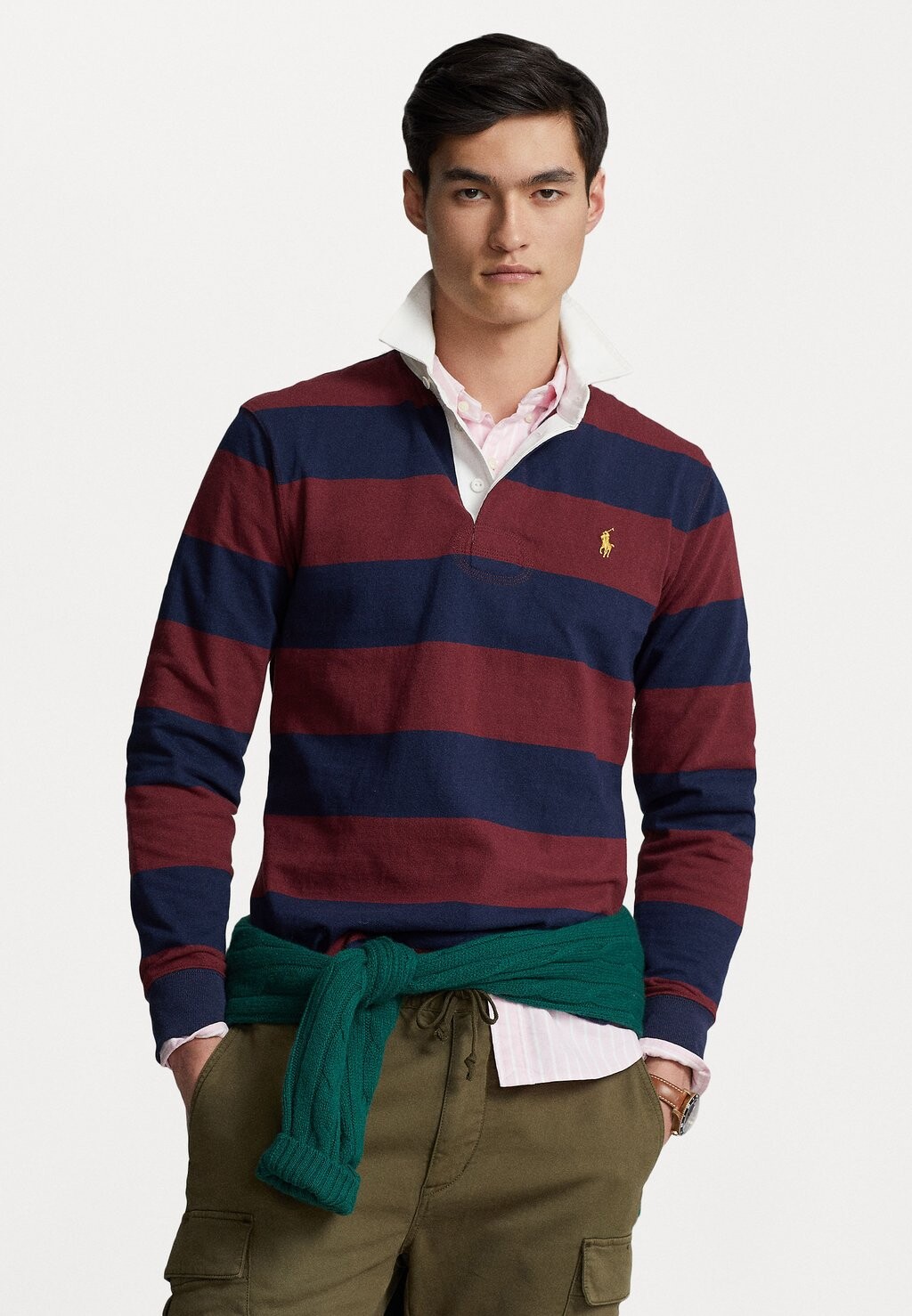 

Поло РЕГБИ С ДЛИННЫМ РУКАВОМ Polo Ralph Lauren, темно-синий/классическое вино