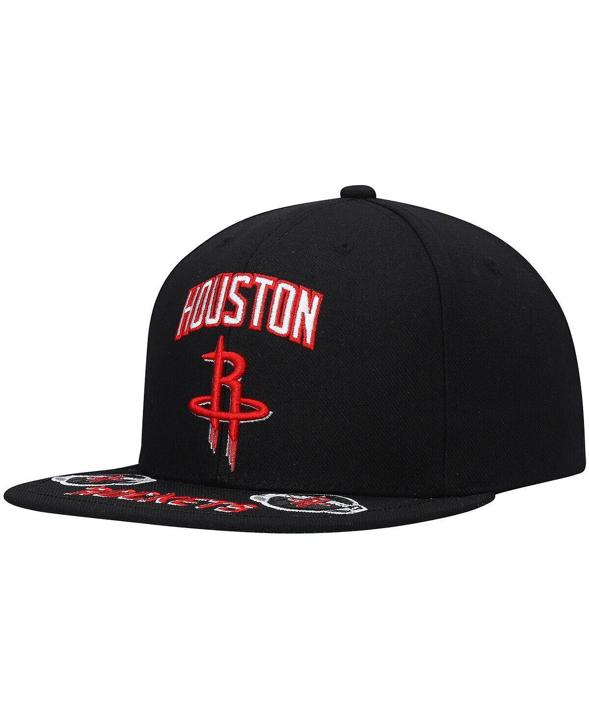 

Черная мужская кепка Snapback Houston Rockets с загрузкой спереди Mitchell & Ness