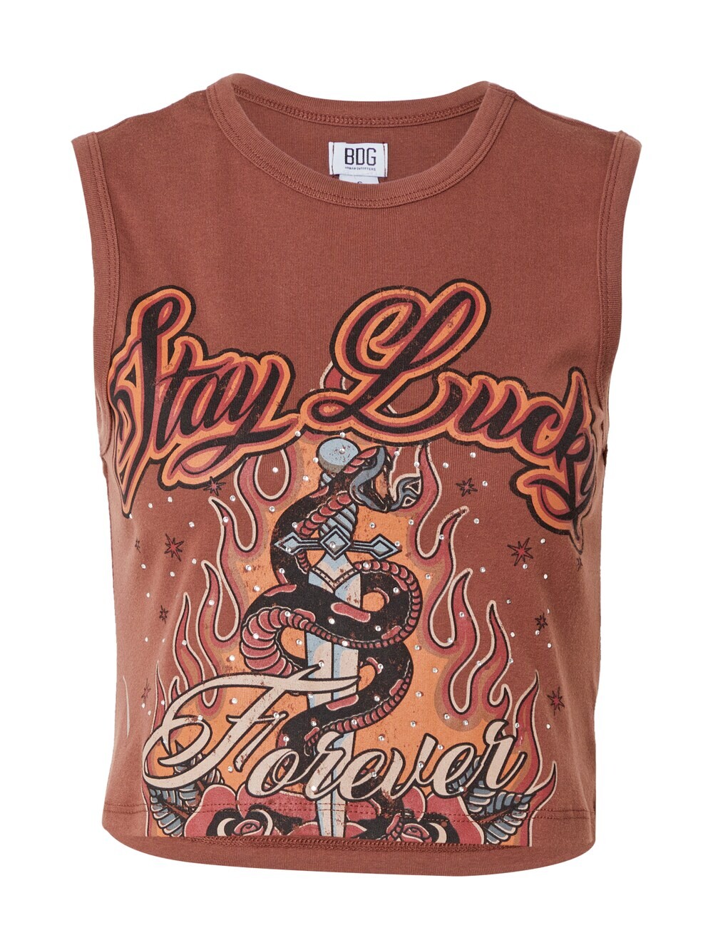 

Топ BDG Urban Outfitters STAY LUCKY, коричневый