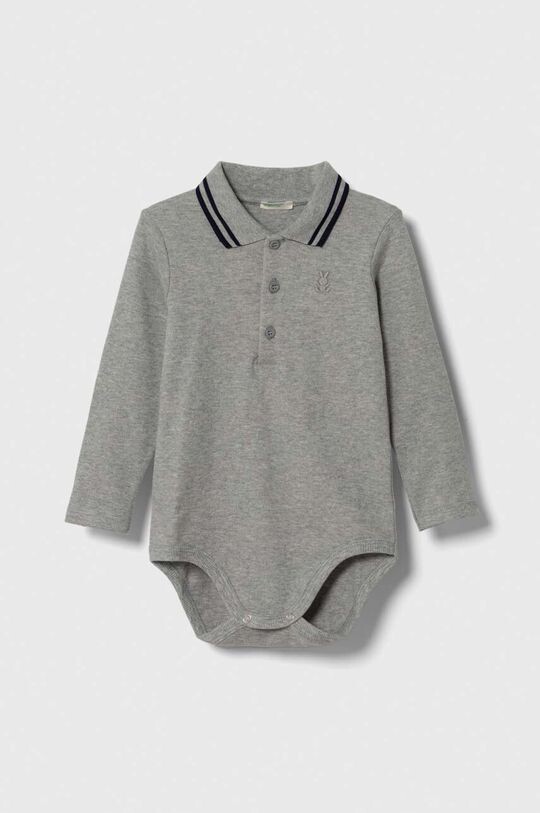 

Хлопковое боди для новорожденных United Colors of Benetton, серый
