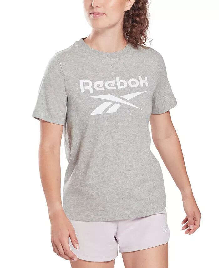 

Женская футболка с коротким рукавом и графическим логотипом Reebok, серый