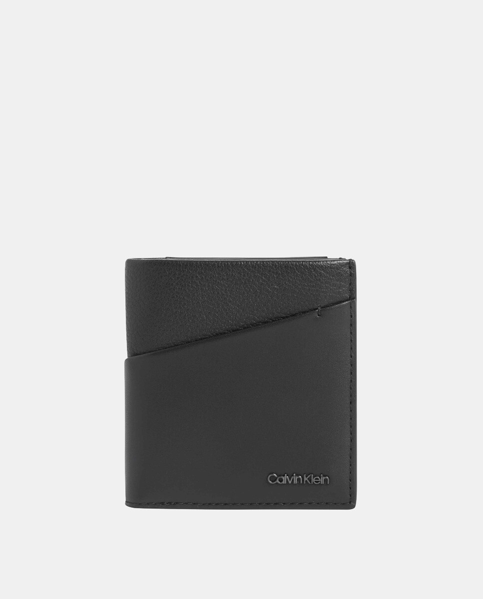 

Черный кожаный кошелек Calvin Klein, черный