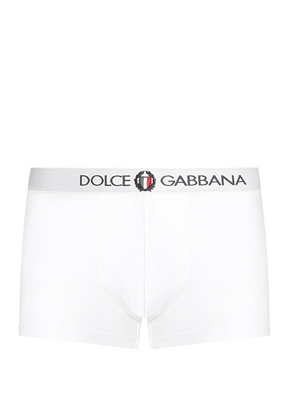 

Белые боксеры с лентой с логотипом на талии Dolce&Gabbana