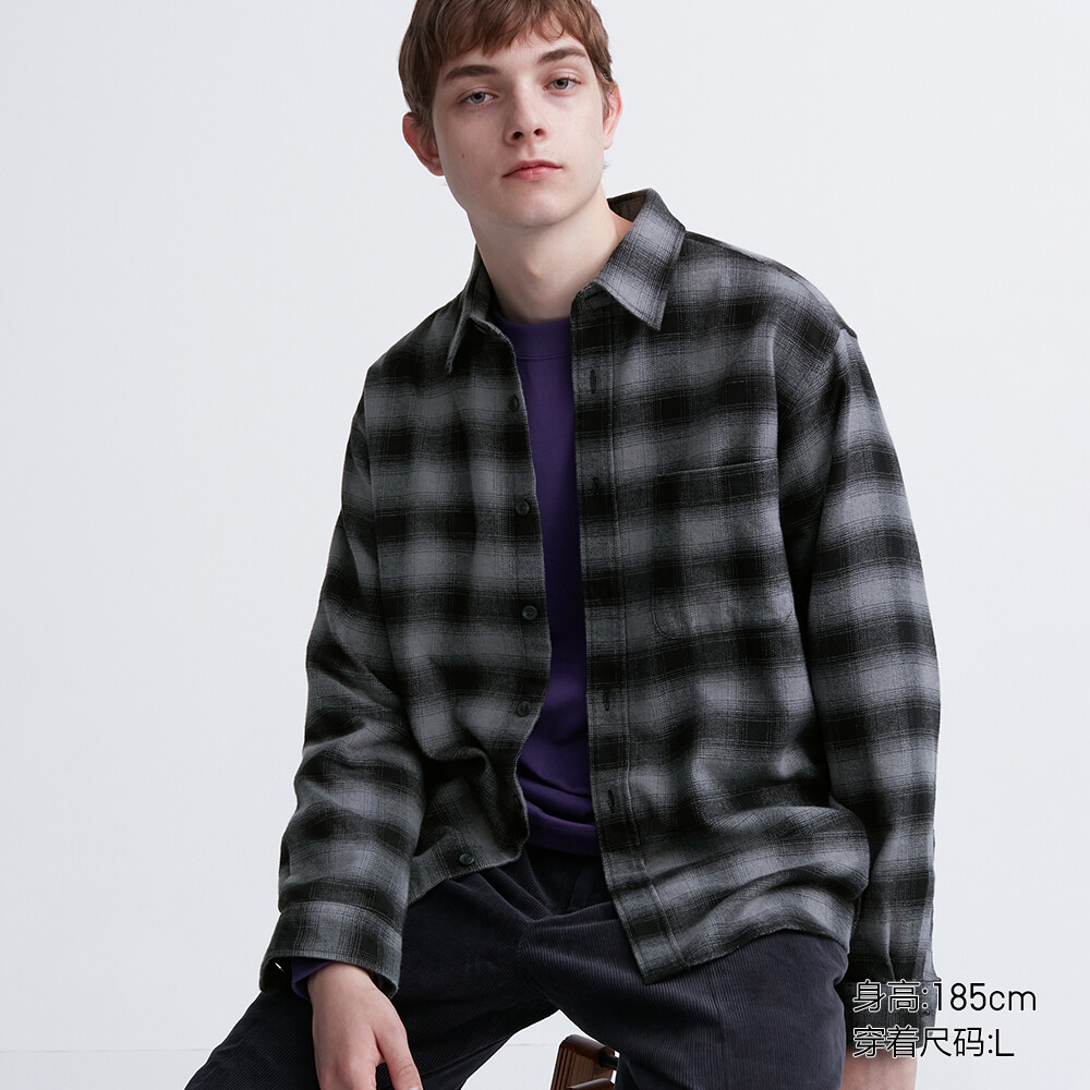 

Предпродажа Uniqlo, мужская и женская фланелевая клетчатая рубашка для пар, повседневная рубашка-рубашка с длинными рукавами, куртка