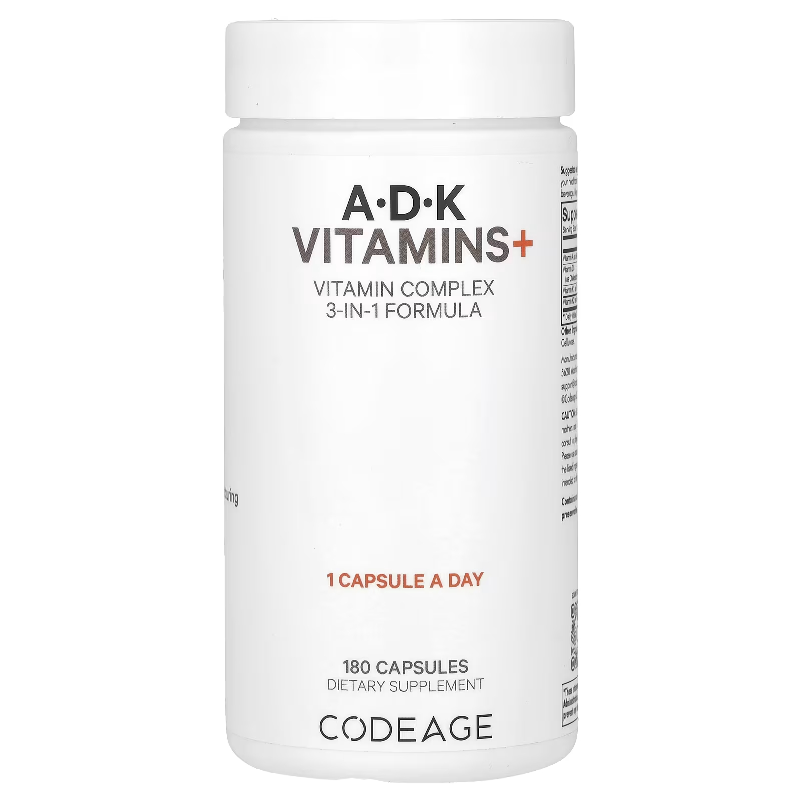 ADK Витамины+ 180 капсул Codeage codeage кето электролиты минералы кетогенная формула 180 капсул