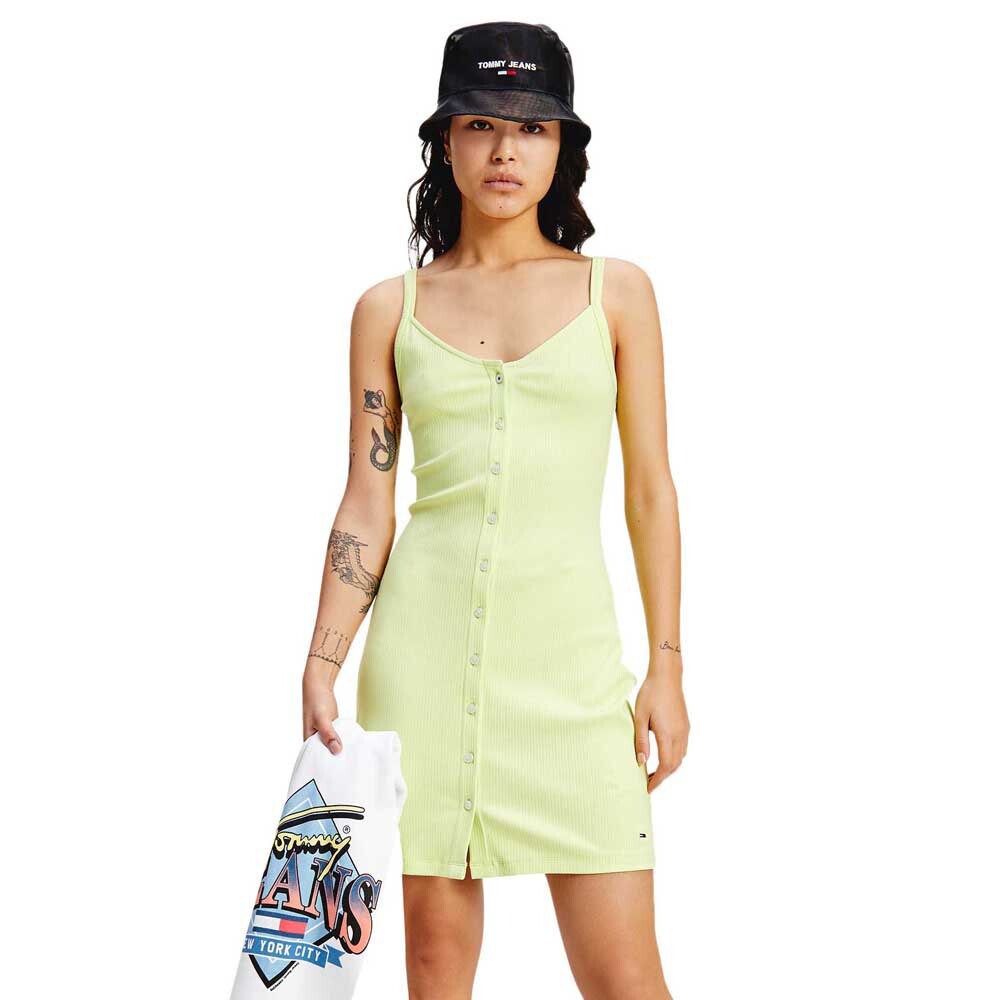 

Короткое платье Tommy Jeans Button Thru Rib, зеленый