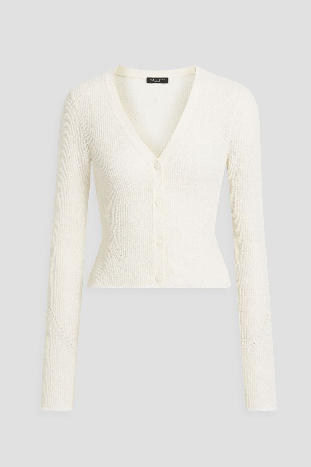 

Кардиган Soleil в рубчик из смесового хлопка RAG & BONE, белый
