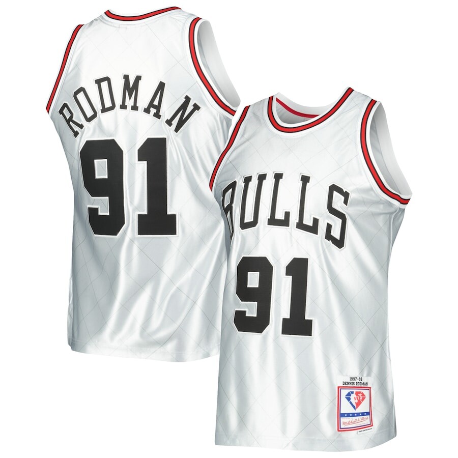 

Джерси Mitchell & Ness Chicago Bulls, платиновый