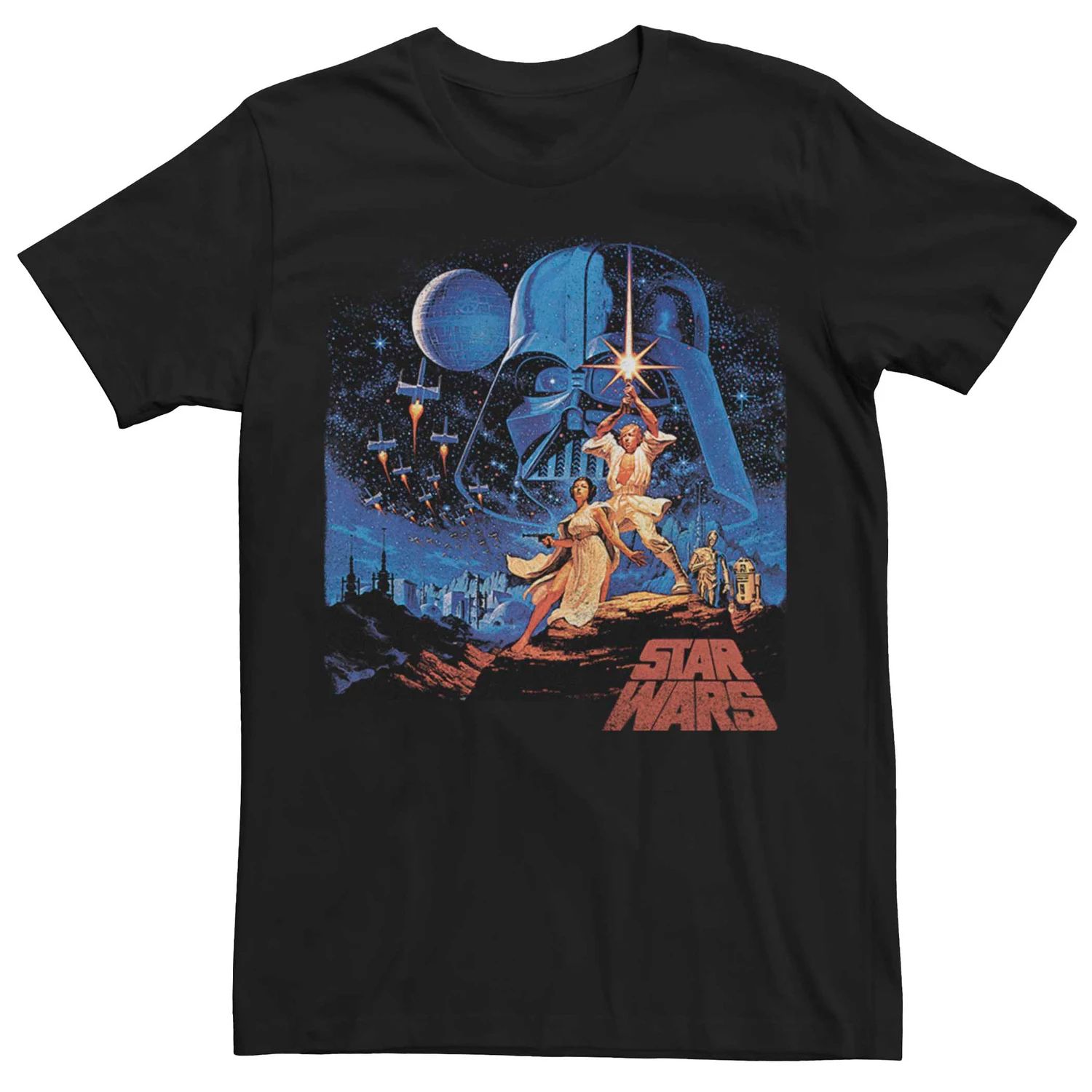 Мужская винтажная футболка с плакатом «Звездные войны» Licensed Character цена и фото