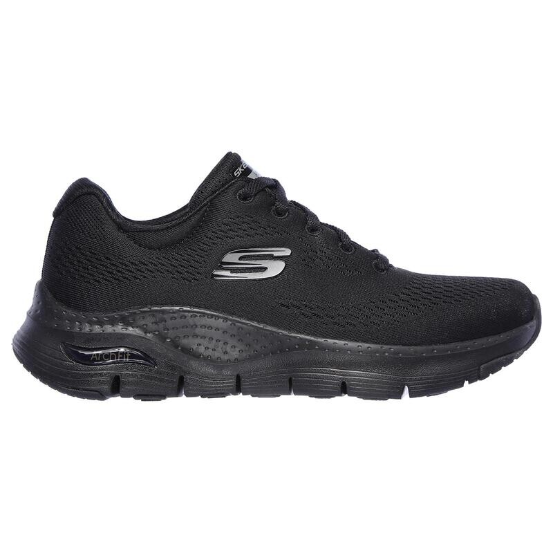 Черные женские прогулочные туфли Skechers Arch Fit на шнурках