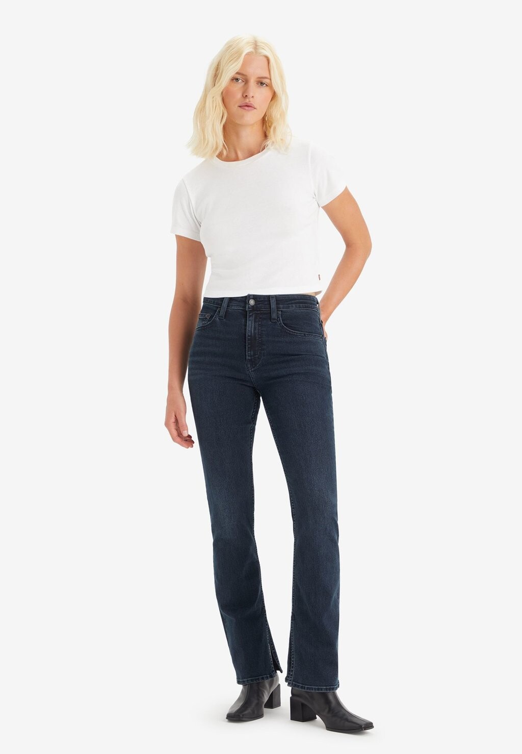 

Джинсы-клеш 725™ HIGH RISE SLIT BOOTCUT Levi's, сине-черный деним