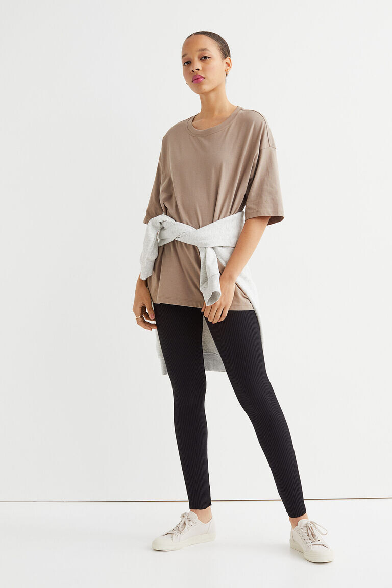 

Леггинсы в рубчик H&M, черный