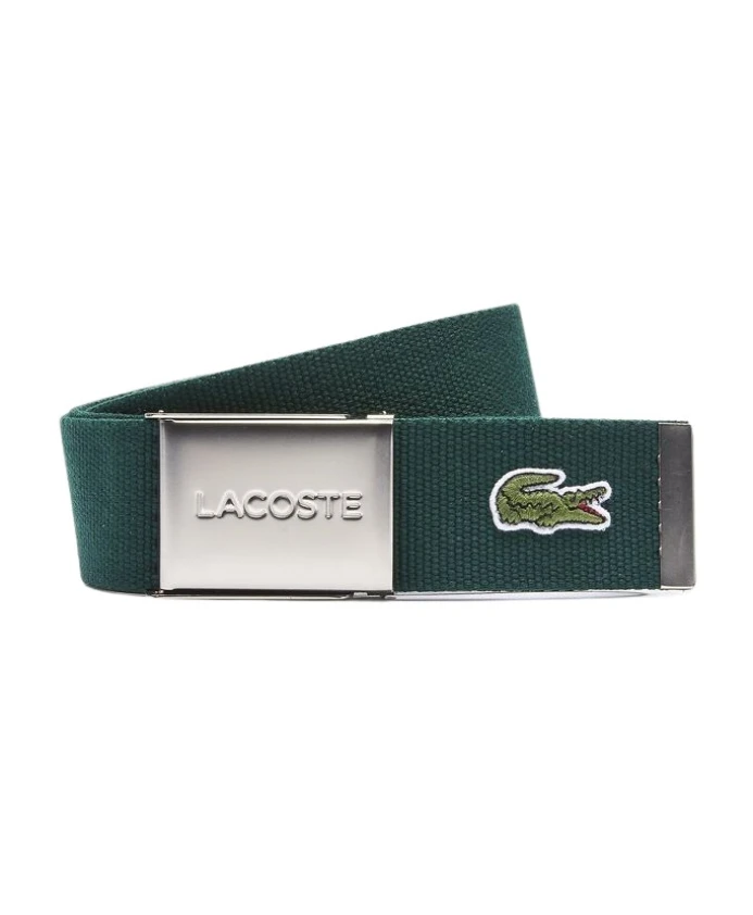 

Тканый ремень с металлической пряжкой Lacoste, зеленый