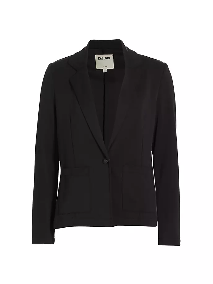 

Трикотажный блейзер с кружевом L'Agence, черный