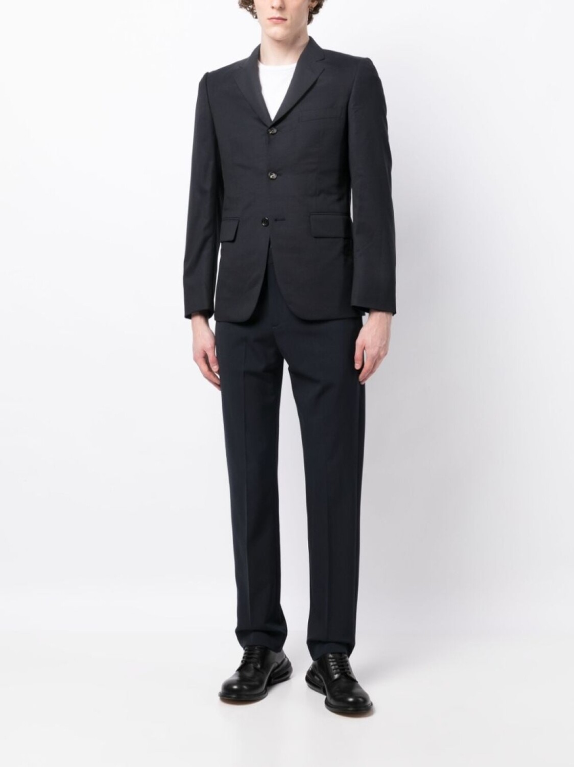 

Однобортный пиджак из шерсти Comme des Garçons Homme Deux, синий