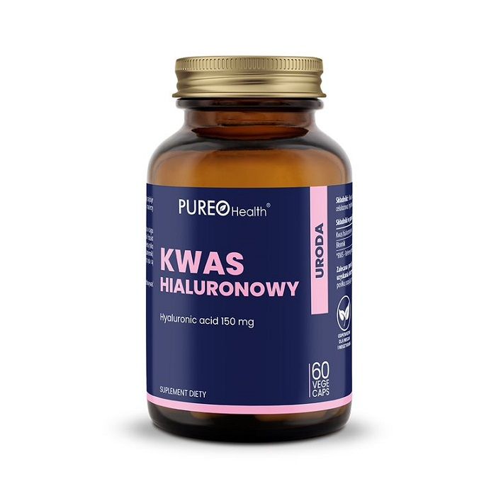 Pureo Health Kwas Hialuronowy 150 mg препарат, укрепляющий суставы и улучшающий состояние кожи, волос и ногтей, 60 шт. pureo health witamina b3 niacyna 500 mg витамин в в капсулах 60 шт