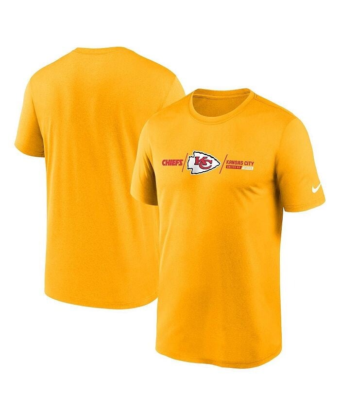 

Мужская золотая футболка Kansas City Chiefs Horizontal Lockup Legend Performance Nike, золото