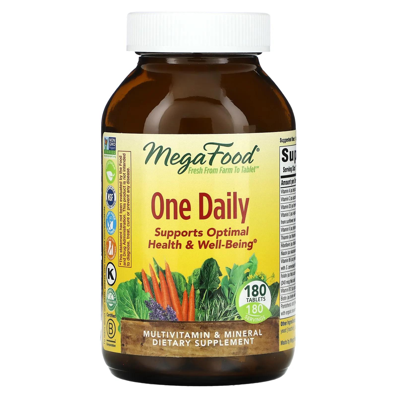 MegaFood One Daily 180 таблеток megafood женский мультивитамин one daily 90 таблеток