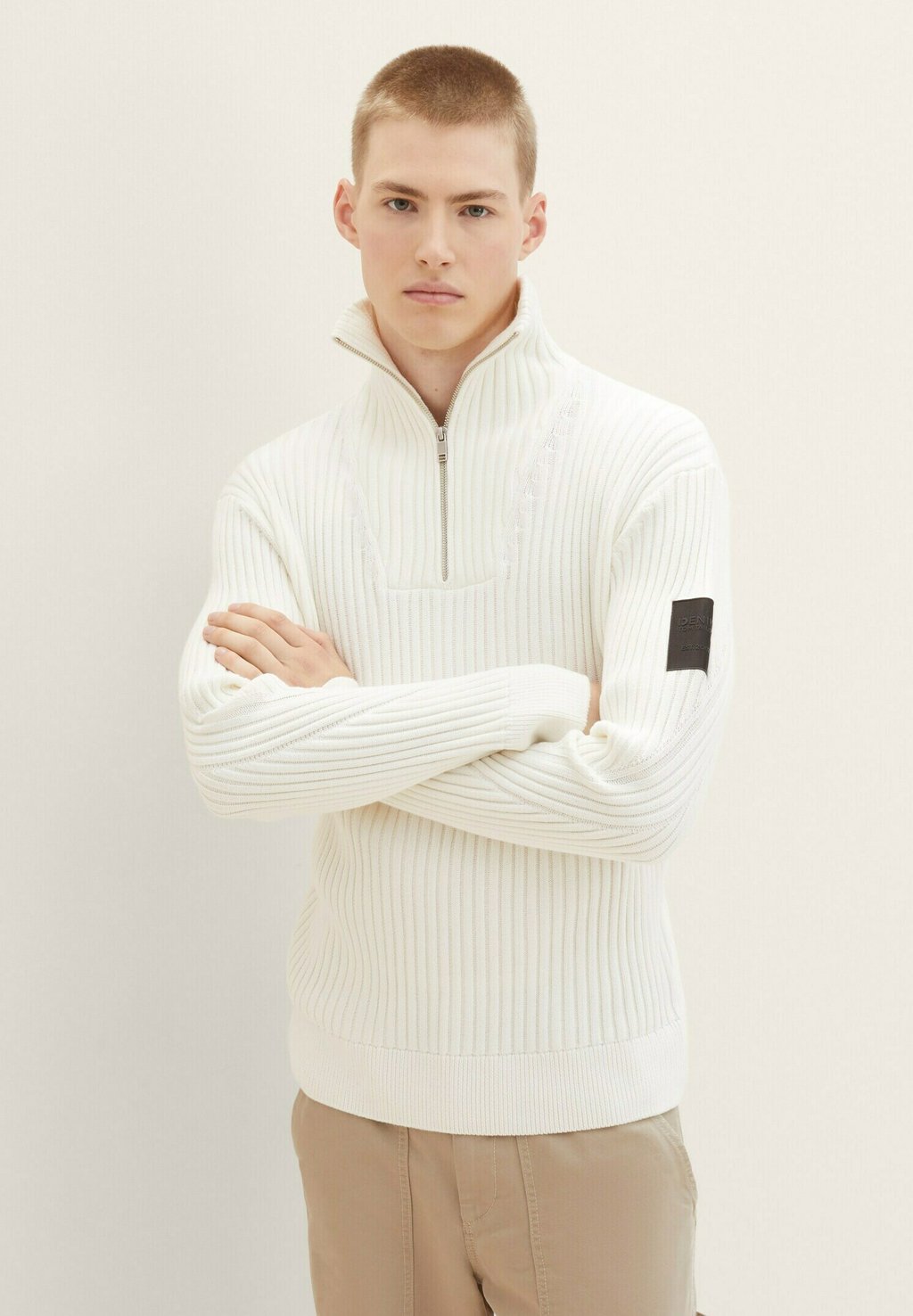 Вязаный свитер TOM TAILOR DENIM, цвет wool white
