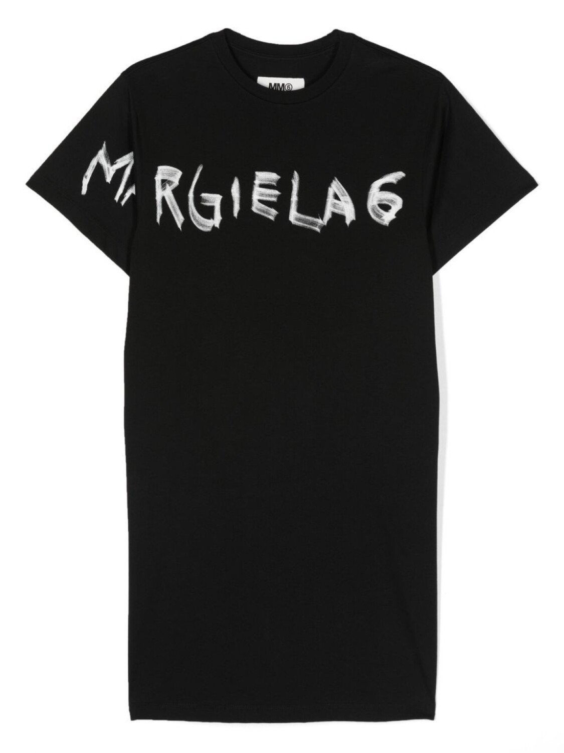 

Платье-футболка с графичным логотипом MM6 Maison Margiela Kids, черный