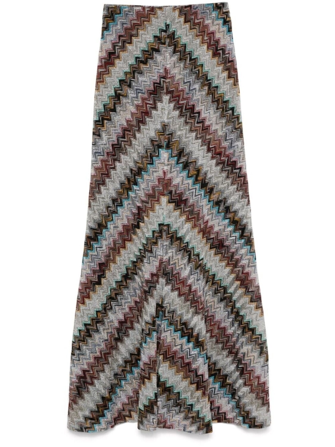 

Расклешенная юбка макси с узором зигзаг Missoni, серебряный