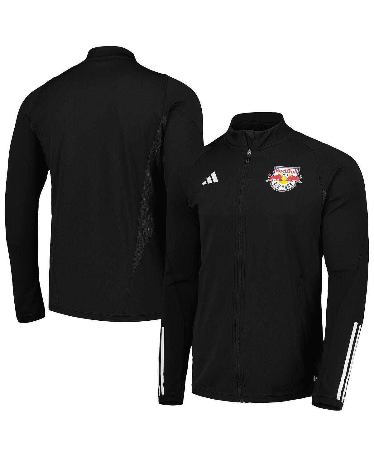 Мужская черная тренировочная футболка с молнией во всю длину New York Red Bulls 2023 AEROREADY adidas