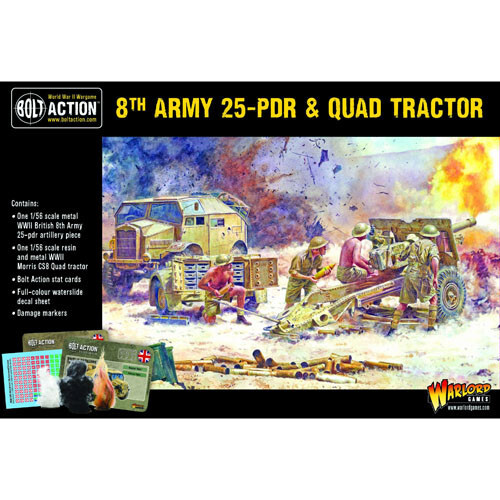 

Миниатюра Warlord Games Bolt Action: British 8th Army 25 pounder Light Artillery, Quad & Limber (Backrooms Sale)