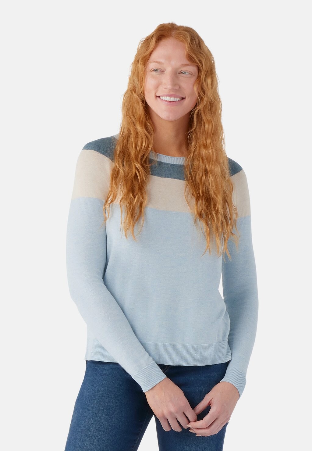

Свитшот Smartwool EDGEWOOD COLORBLOCK CREW, цвет winter sky h