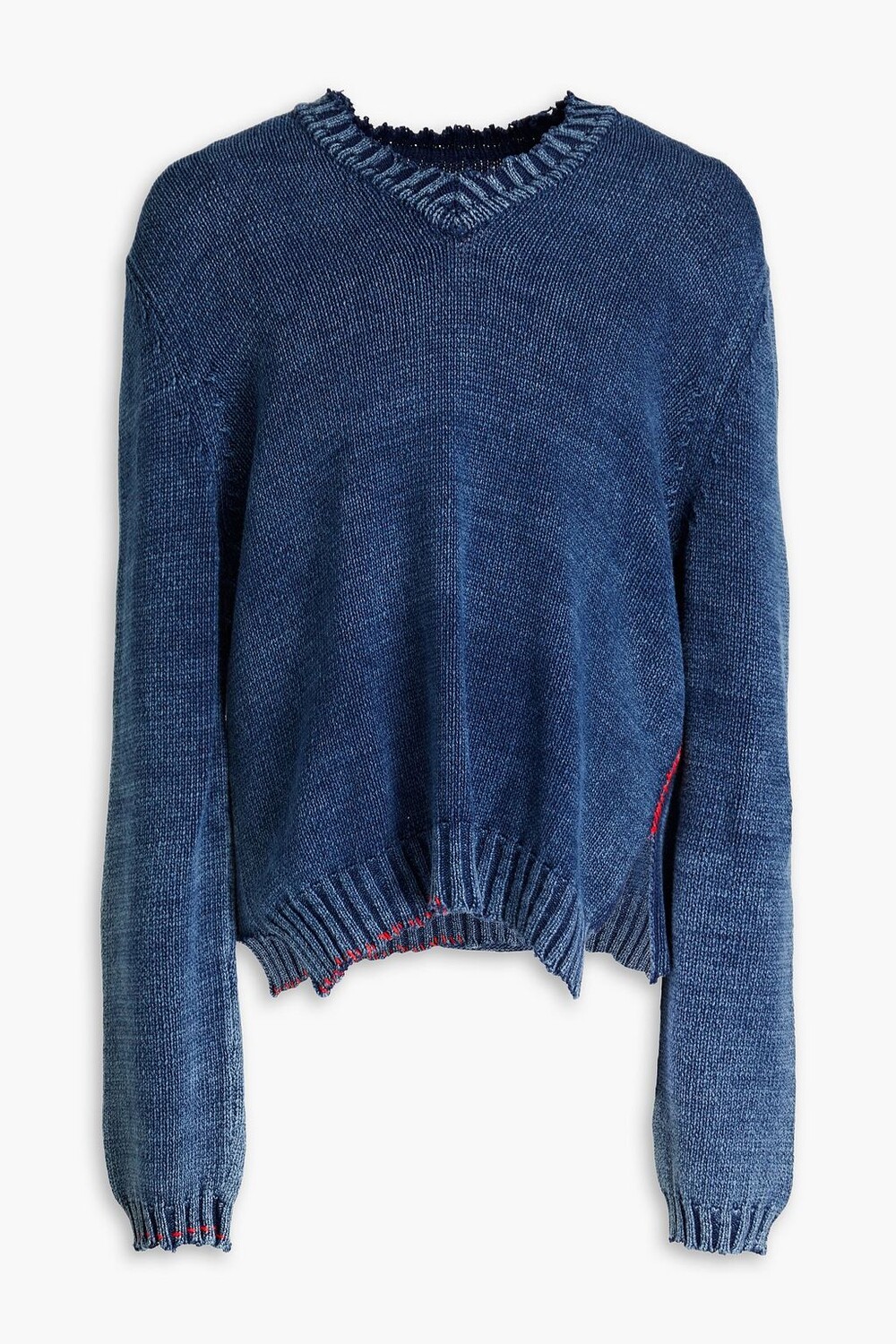 

Потертый свитер из смесового хлопка MAISON MARGIELA, индиго, Синий