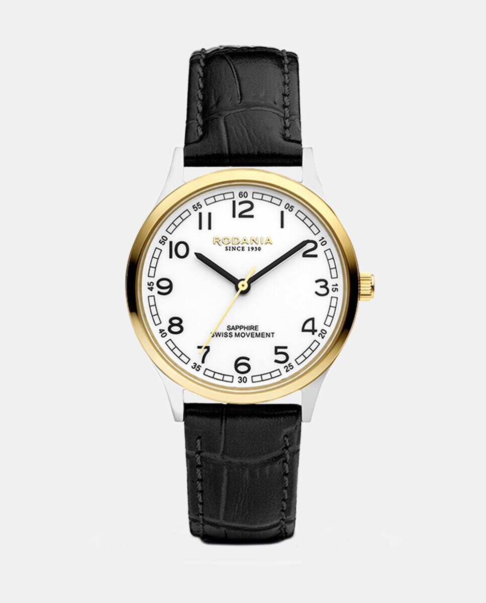 

Nyon R22006 черные кожаные женские часы Rodania, черный