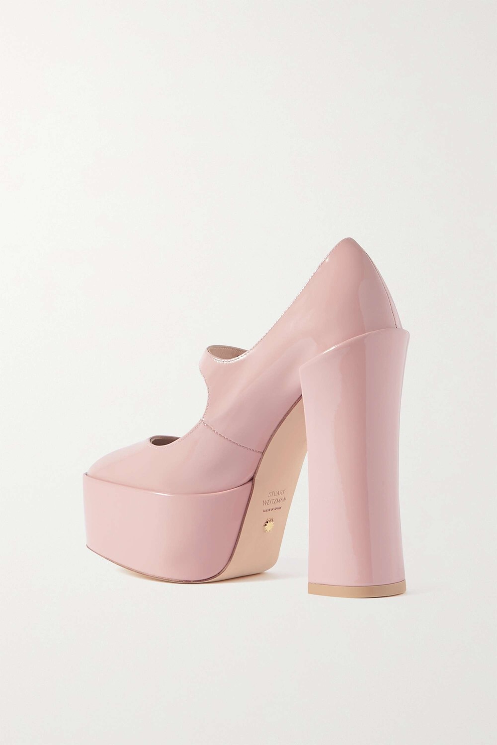 

STUART WEITZMAN Туфли-лодочки Skyhigh на платформе из лакированной кожи Mary Jane, розовый