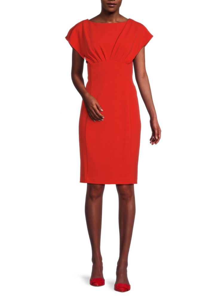 Платье-футляр с вырезом «лодочка» Calvin Klein, цвет Spicy Orange