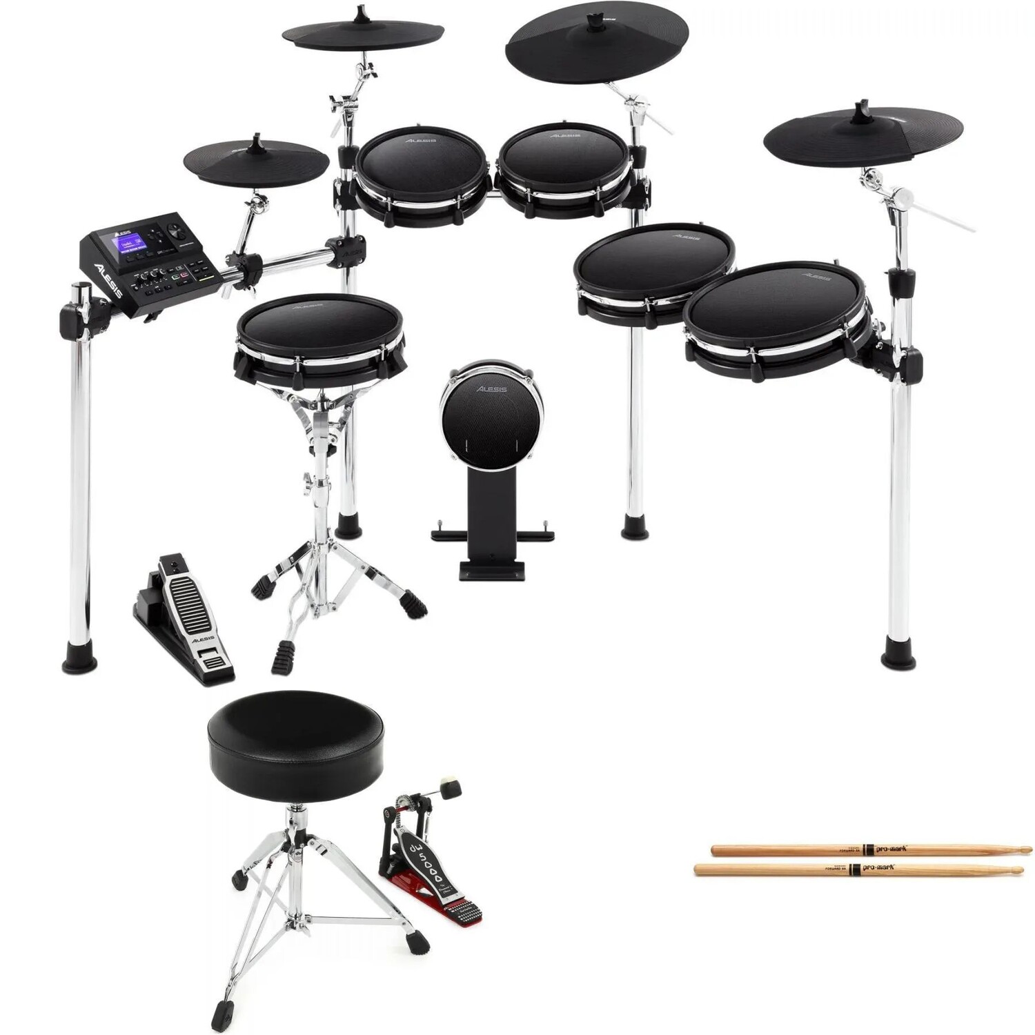 

Электронная ударная установка Alesis DM10 MKII Pro и комплект оборудования