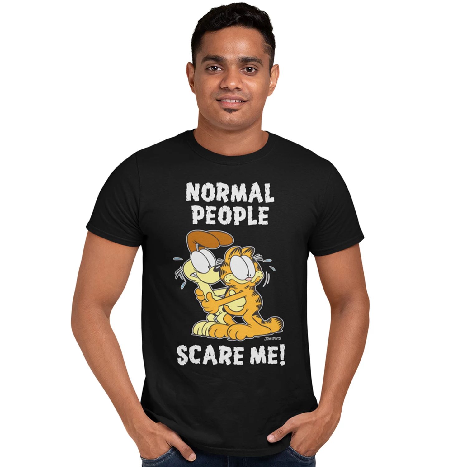 Мужская футболка Garfield Normal People Scare Me Licensed Character normal people