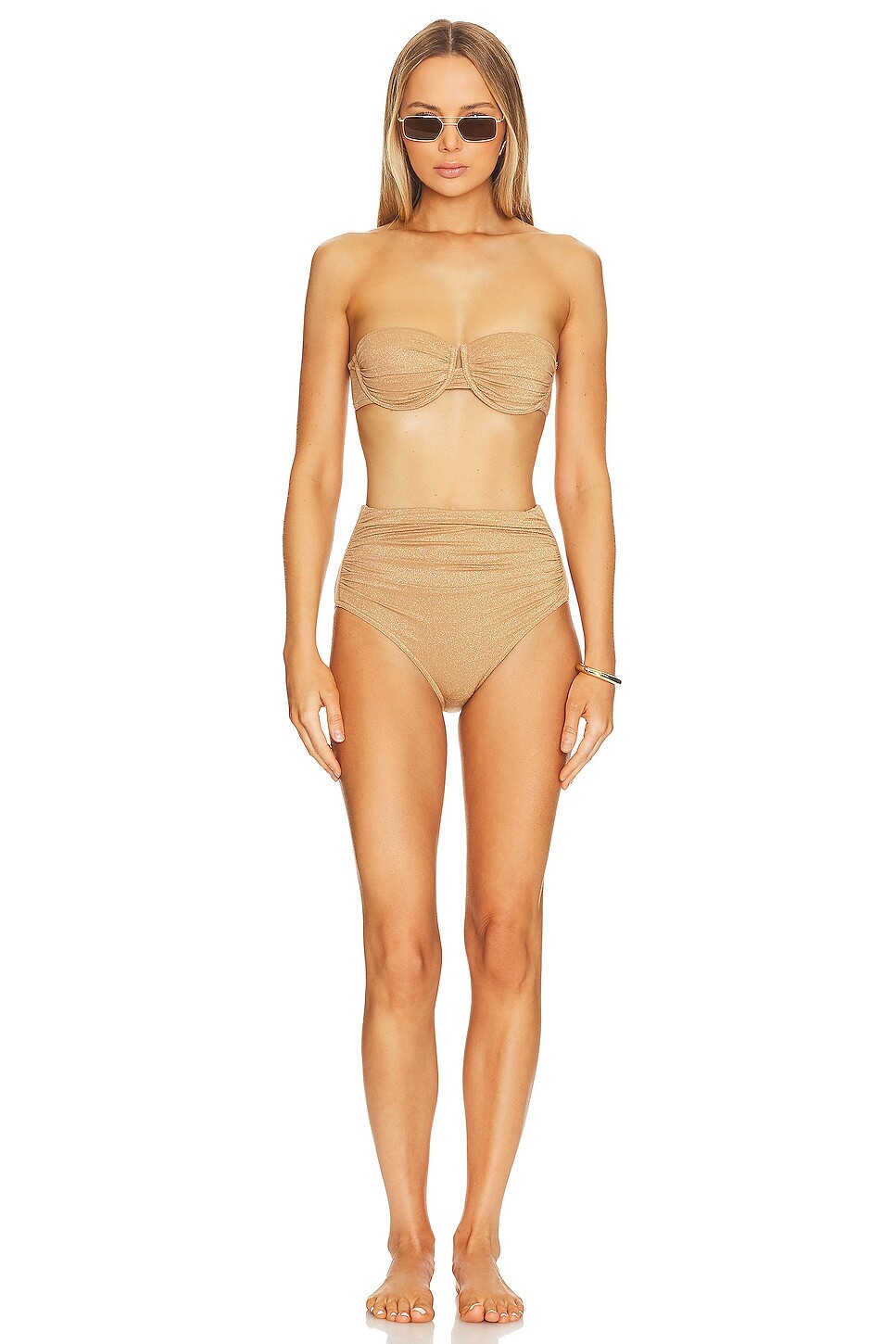 

Комплект бикини Zimmermann Junie Gathered, золотой