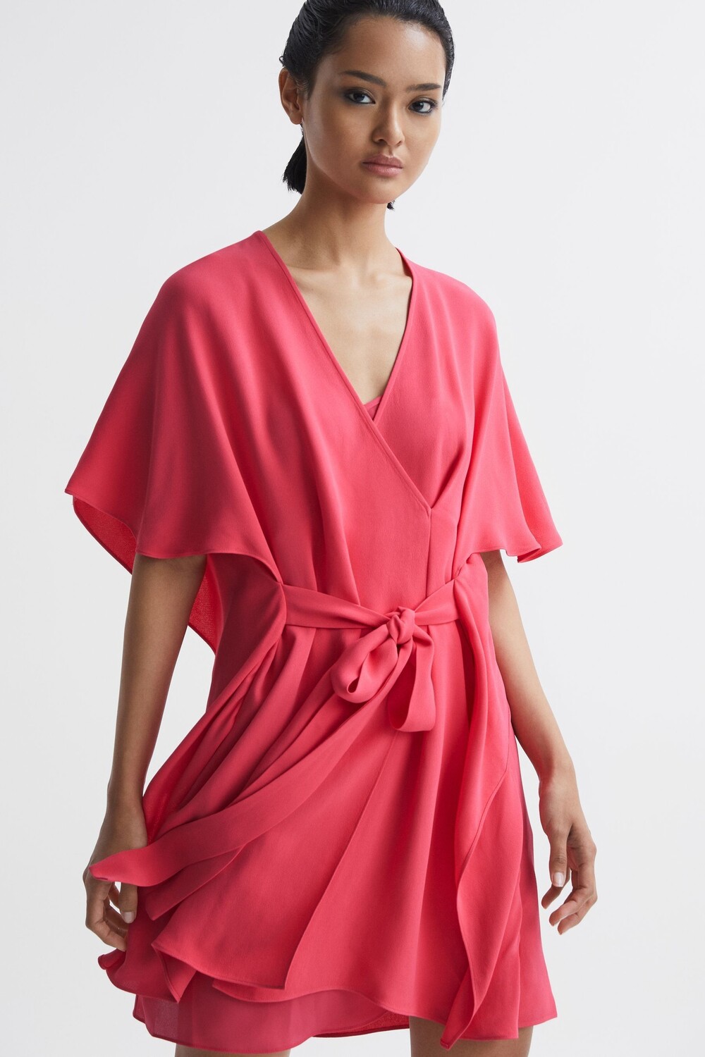 

Свободное платье мини Peony Reiss, розовый