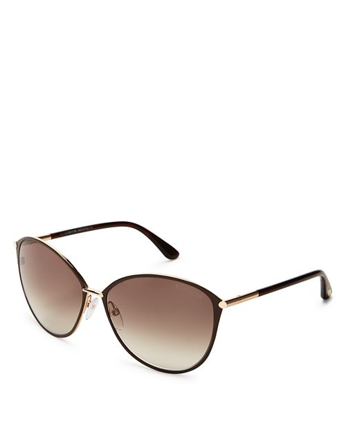 Большие солнцезащитные очки Penelope, 59 мм Tom Ford, цвет Brown
