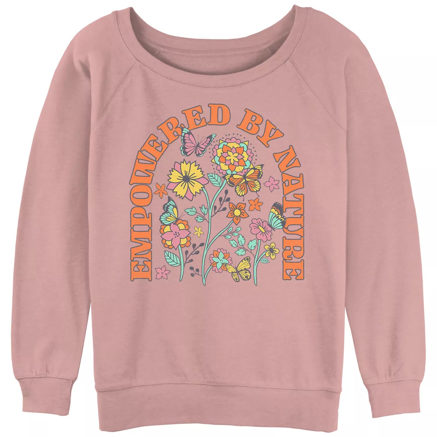 Махровый пуловер с напуском и рисунком для юниоров Empowered By Nature Vintage Flowers Licensed Character
