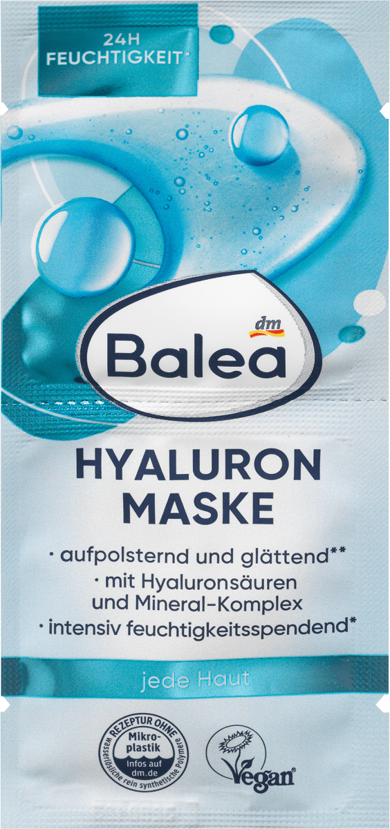 Маска для лица с гиалуроновой кислотой (2х8 мл) 160мл Balea