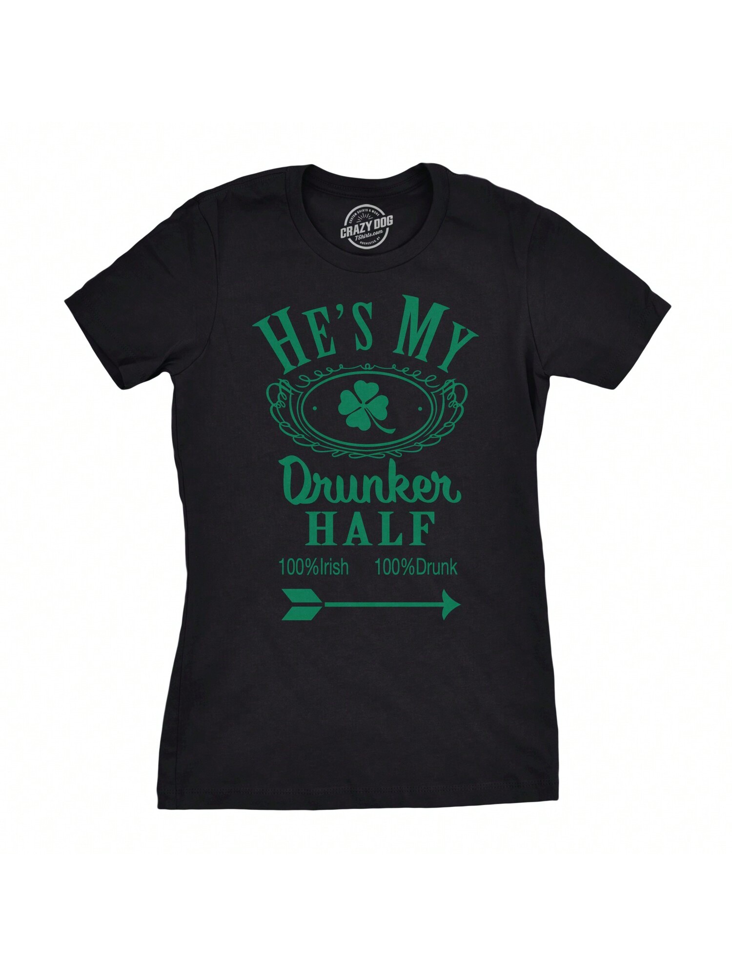 Shes My Drunker Half Funny Футболка Saint Patty's с рисунком трилистника ко Дню Святого Патрика (зеленая) - S, хизер блэк - он
