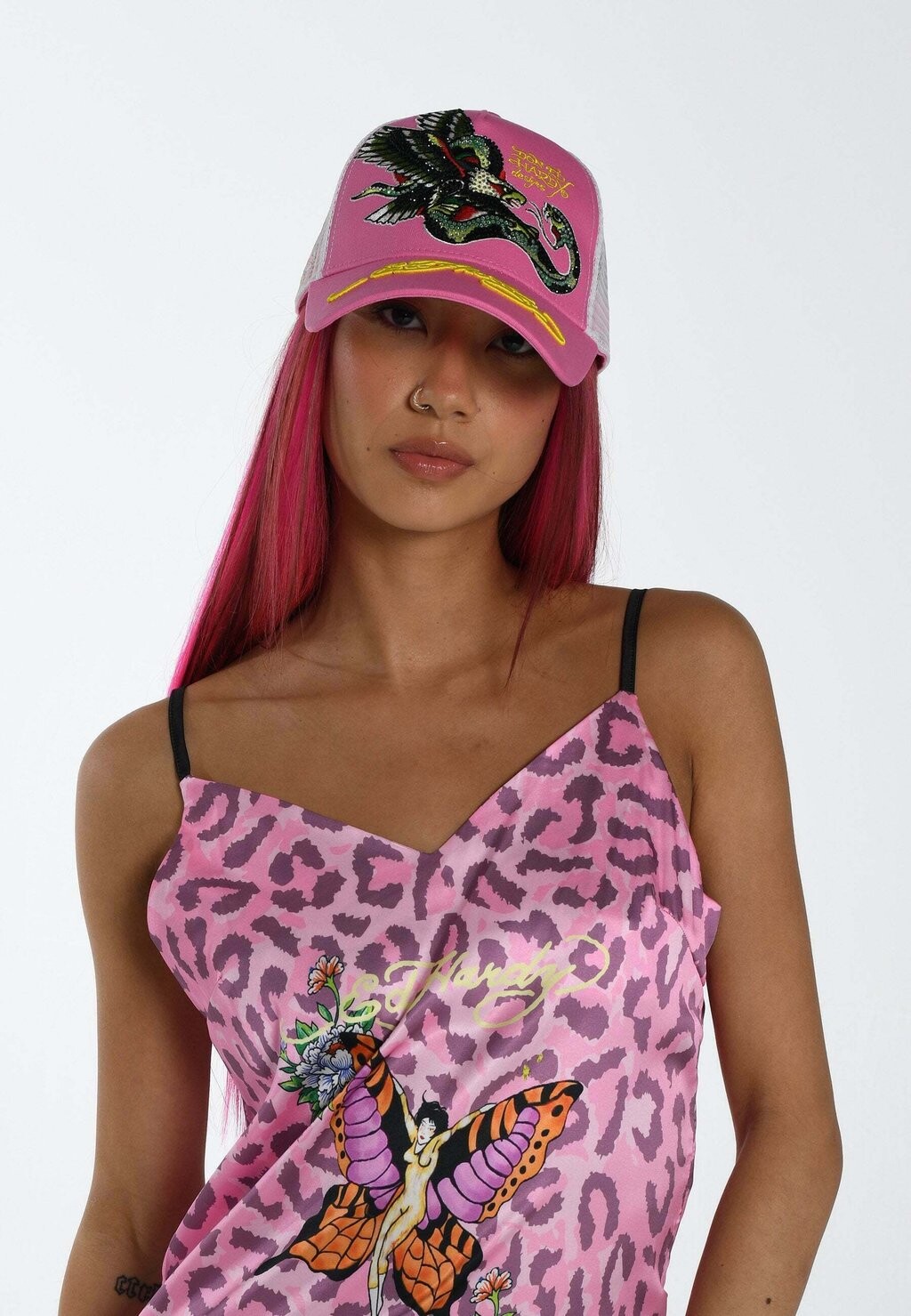 

Кепка Eagle-Snake Twill Ed Hardy, цвет pink white