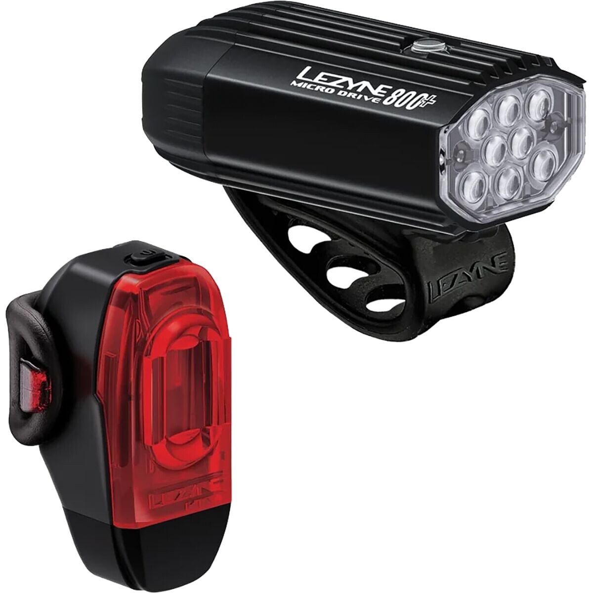 

Пара micro drive 800 plus + ktv drive plus light Lezyne, цвет satin black/black