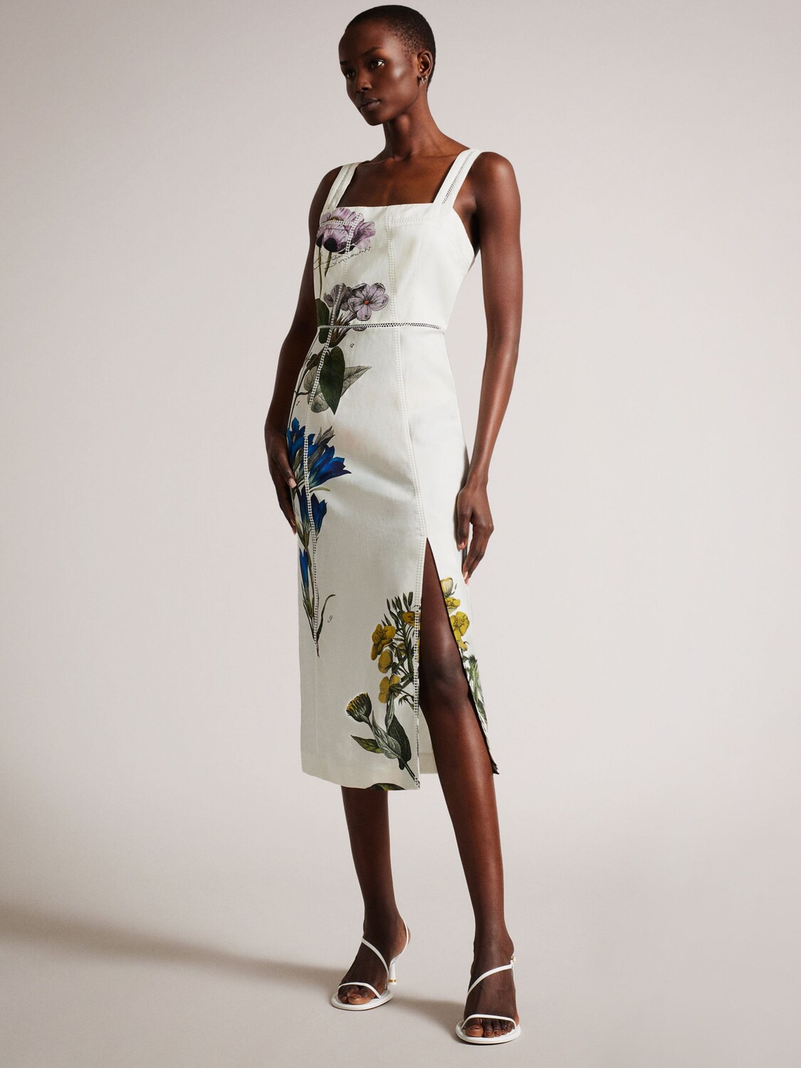 

Платье-карандаш с вышивкой Ted Baker Jasmine, белый/разноцветный