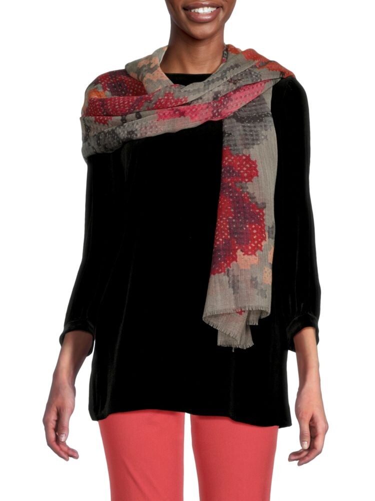 

Шарф из натуральной шерсти с пиксельным принтом Rose Fraas, цвет Mid Grey