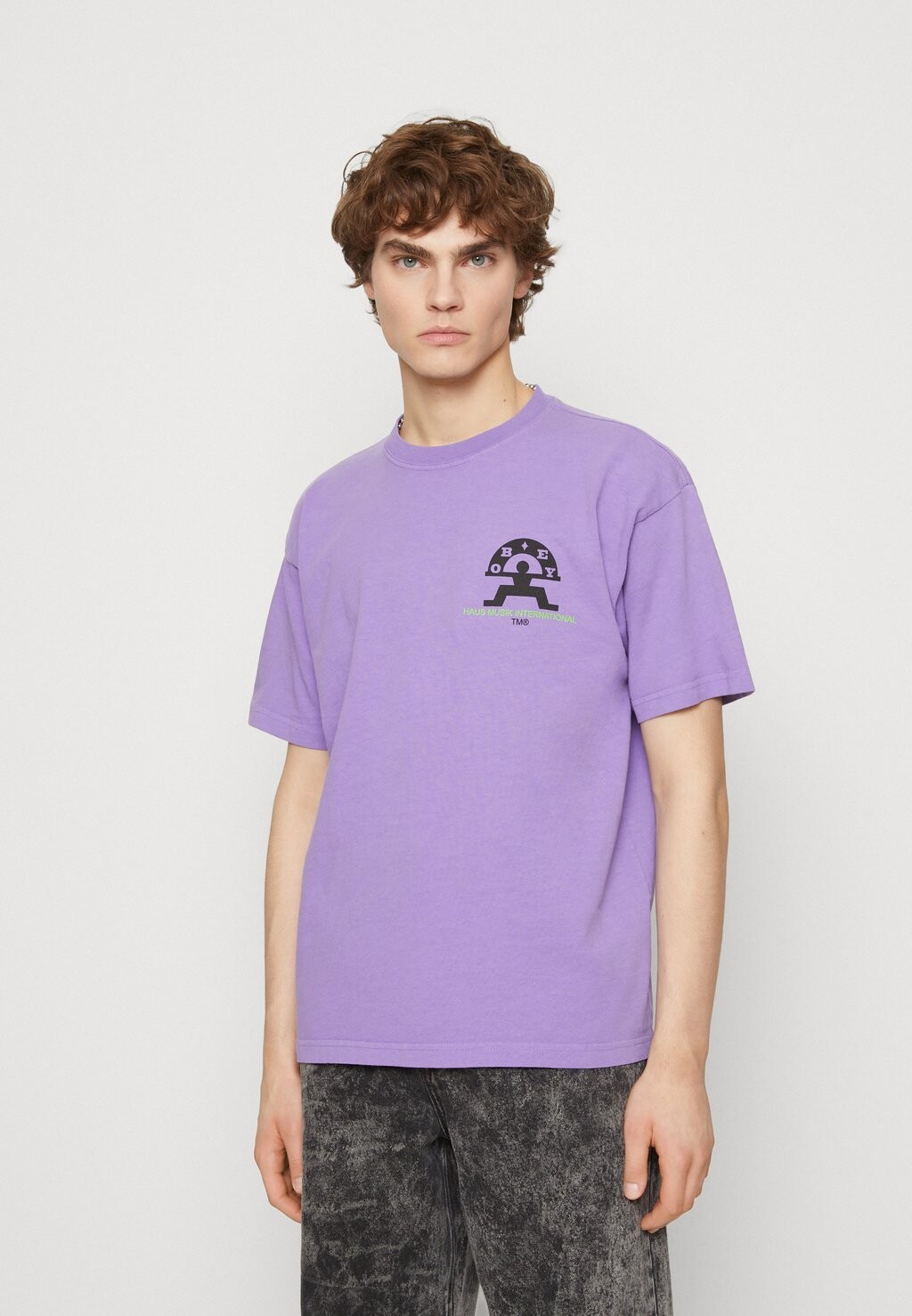 

Футболка с принтом Obey Clothing, сиреневый, Фиолетовый