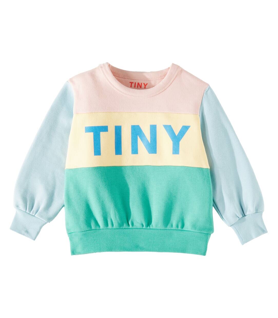 

Хлопковая толстовка с логотипом Color Block Tinycottons, цвет wild rose/emerald