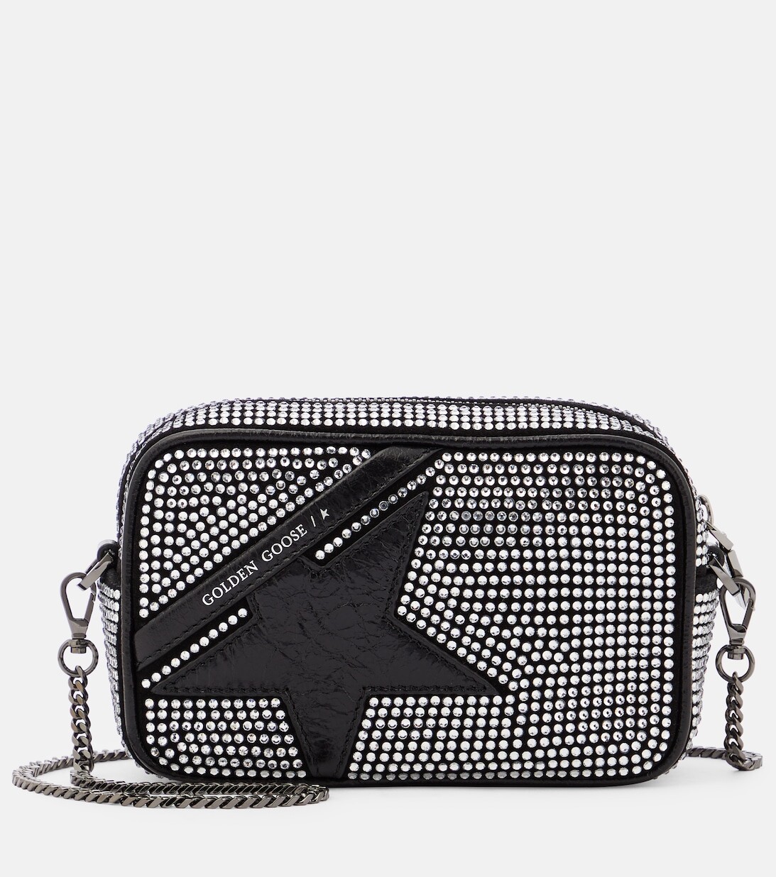 

Сумка через плечо из кожи со звездами Golden Goose, черный
