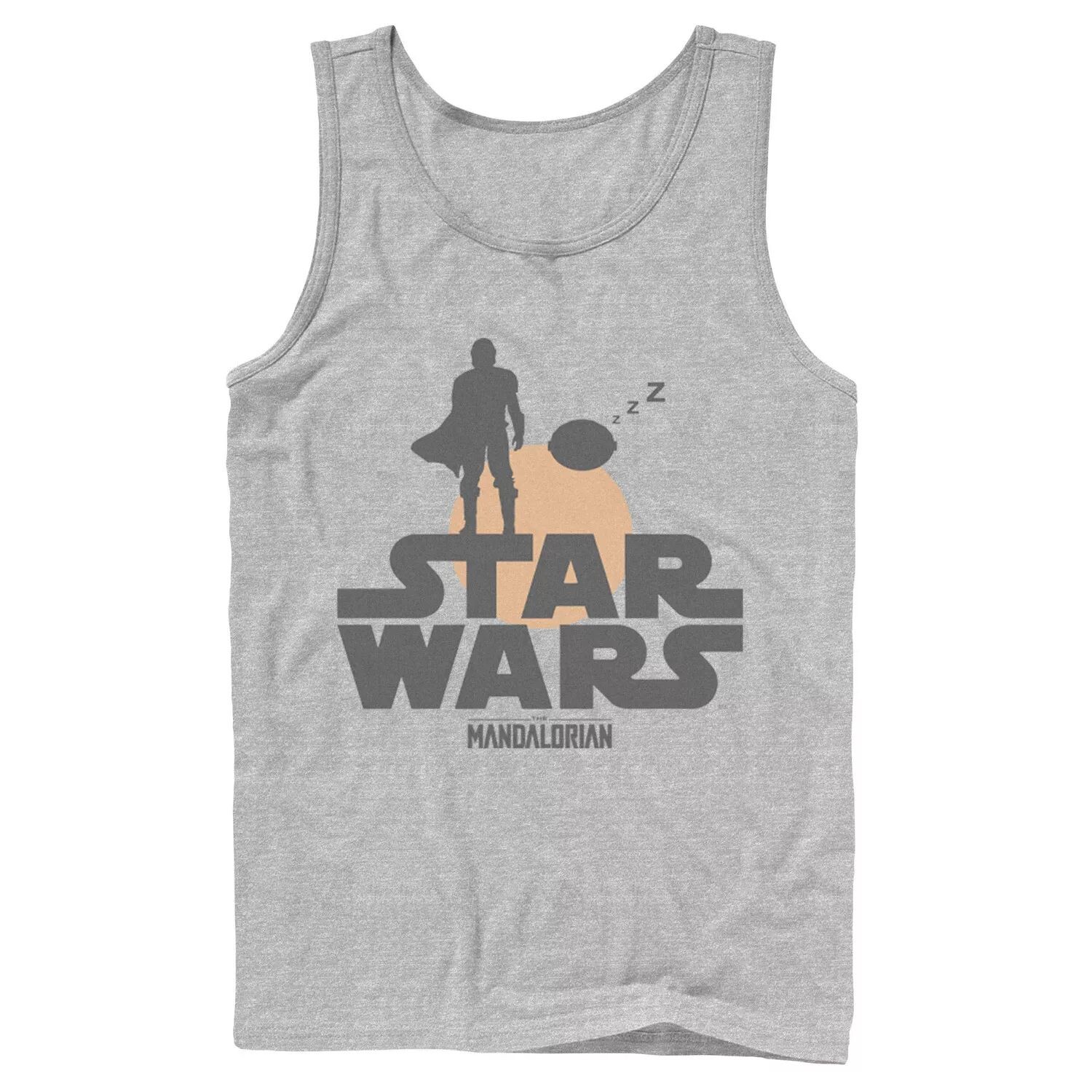

Мужская майка с логотипом Star Wars The Mandalorian The Child, силуэт заката Licensed Character