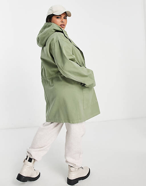 

Легкая парка шалфейного цвета ASOS DESIGN Curve